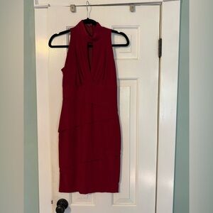 White House Black Market Sleeveless Burgundy Midi Dress